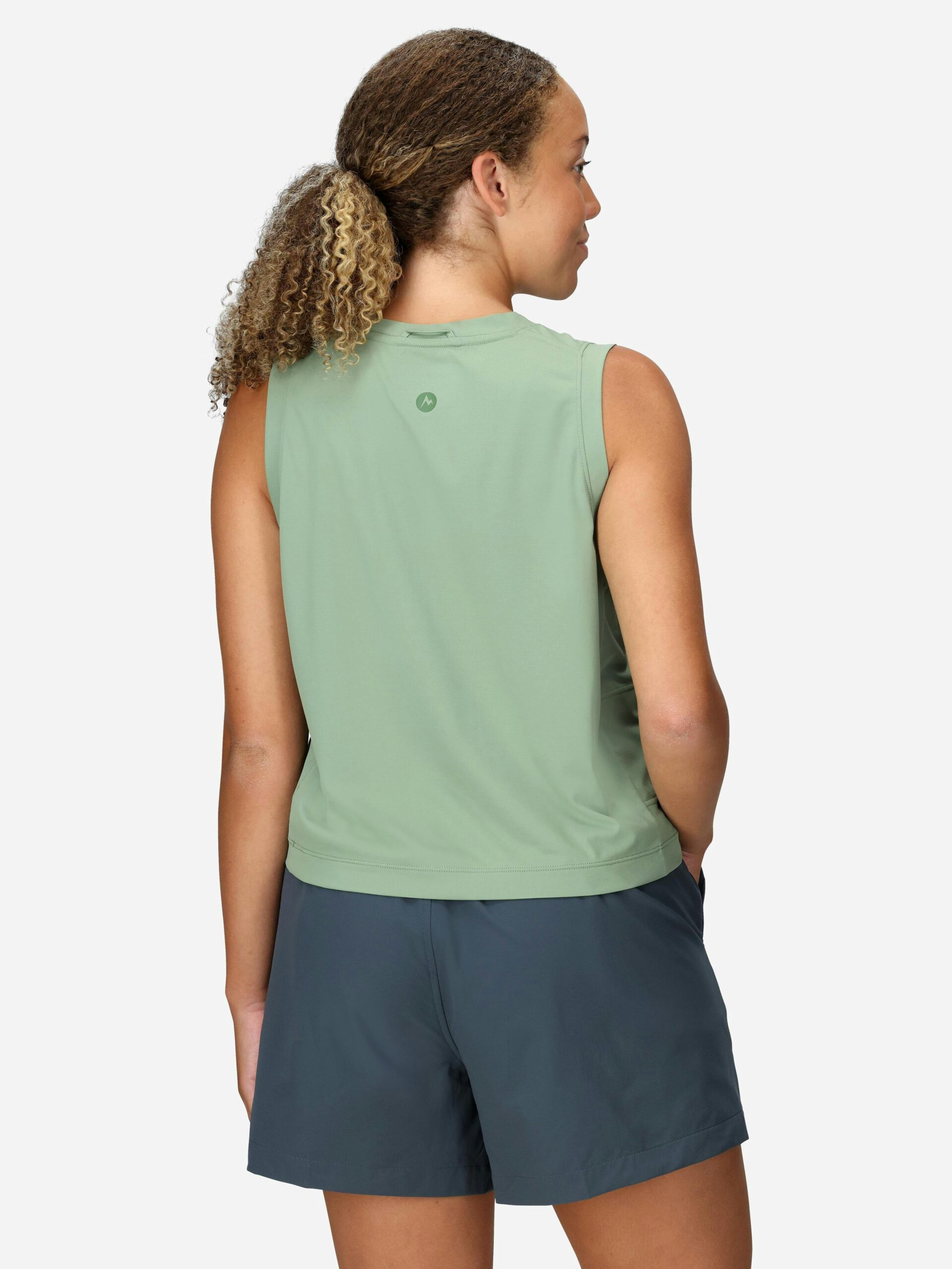 Marmot Women's AirExchange UPF 50 High-Neck Tank (Fall 2025) in Agate Green - Image 3