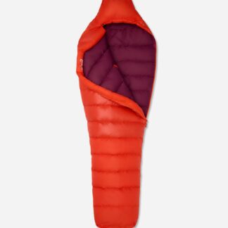 Marmot Mad River Down 40° Long Sleeping Bag in Red Sun/Blackberry