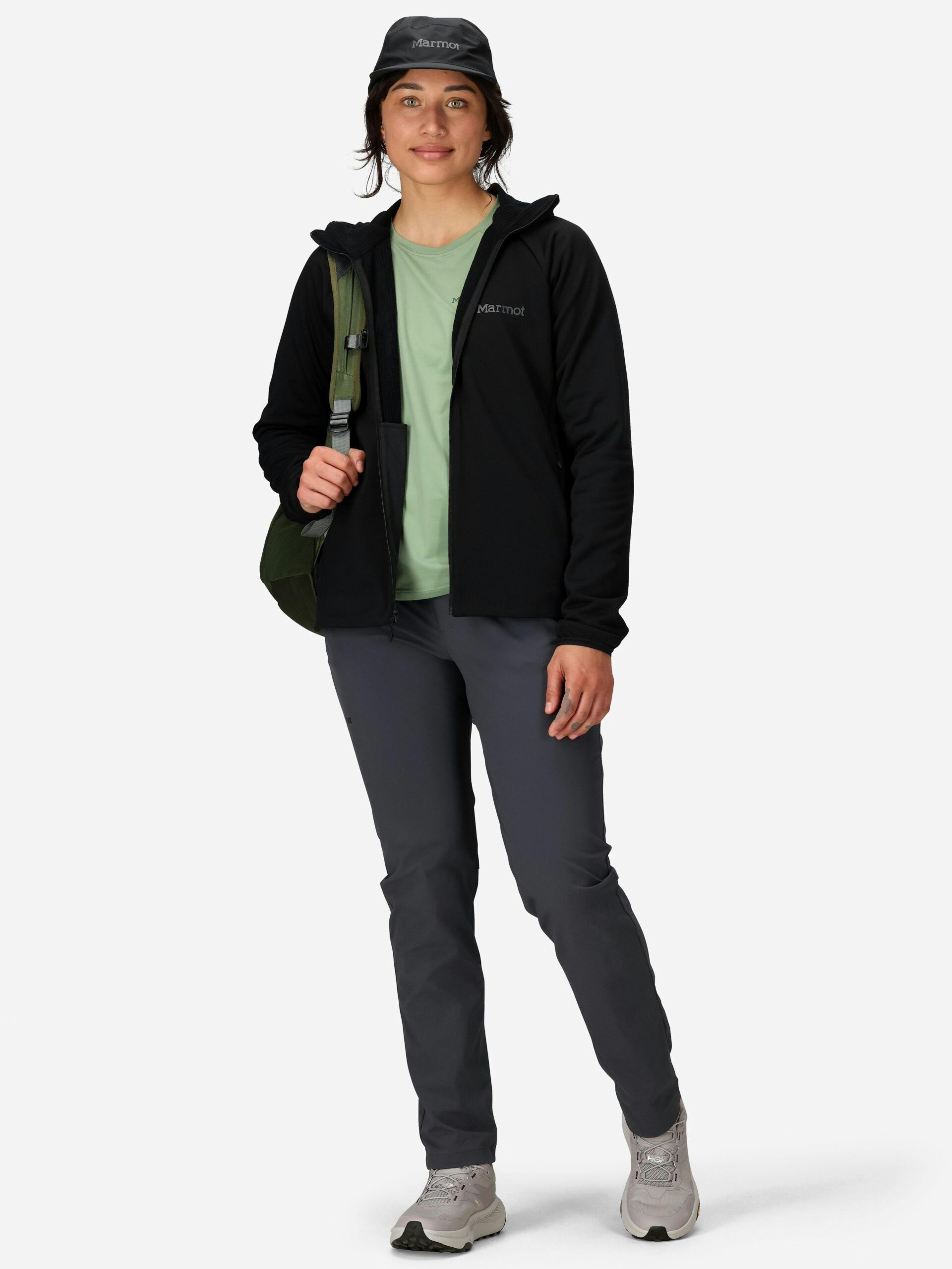 Marmot Women's Leconte Tech Grid Full-Zip Fleece Hoody in Black - Image 4