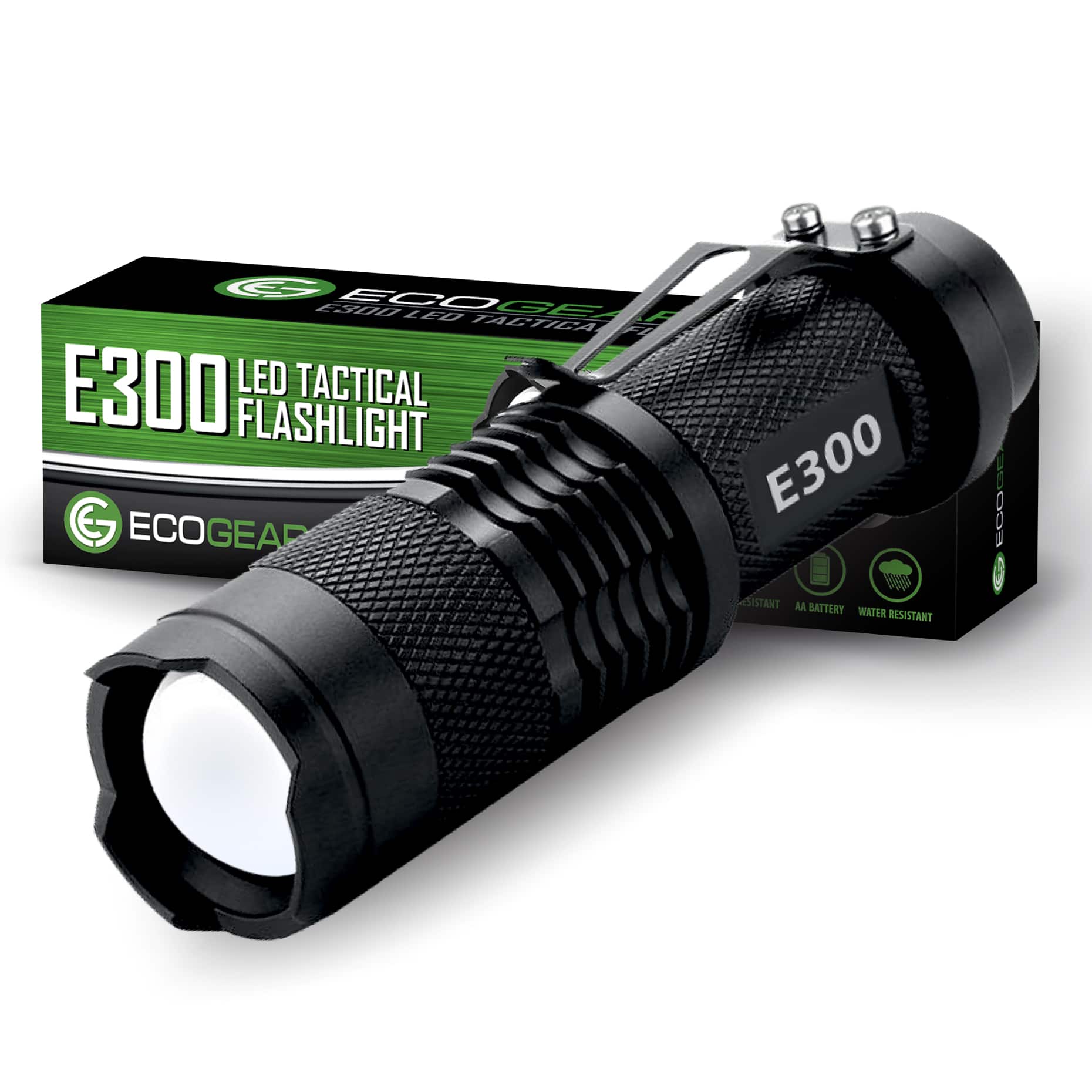 E300 Mini LED Flashlight with 3 Light Modes and Zoom (1-Pack)