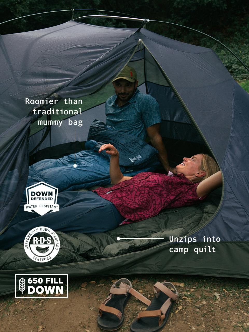 Marmot HiberNest Down 15° Sleeping Bag in Summer Storm/Thunderhead - Image 3