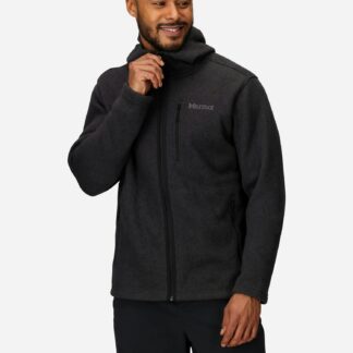 Marmot Men’s Drop Line Sweater Fleece Full-Zip Hoody in Black Heather