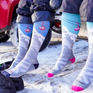 Marmot Darn Tough Women's Yeti Over-the-Calf Midweight Ski & Snowboard Socks in Darn Tough Aqua | Merino Wool