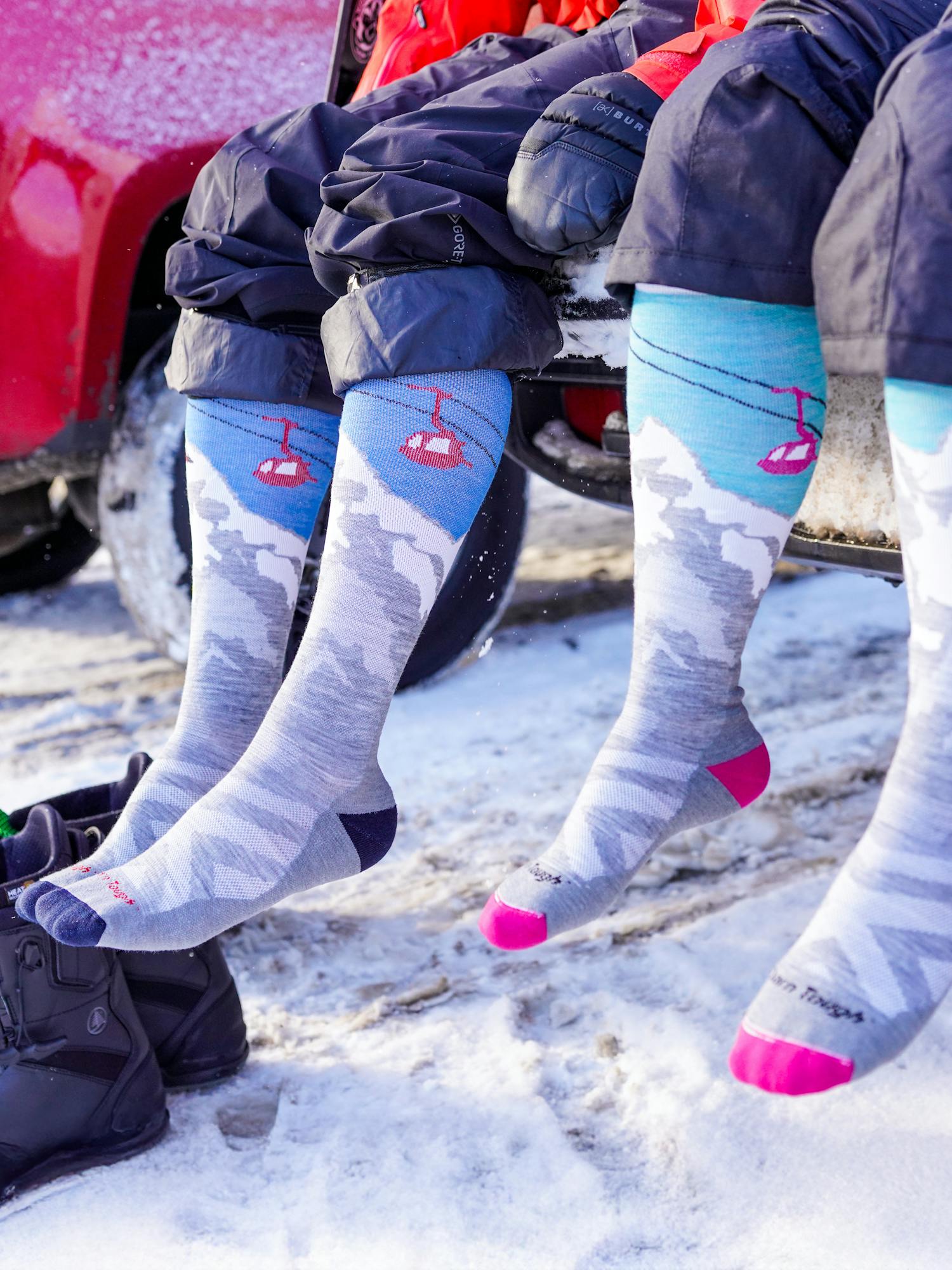 Marmot Darn Tough Women's Yeti Over-the-Calf Midweight Ski & Snowboard Socks in Darn Tough Aqua | Merino Wool