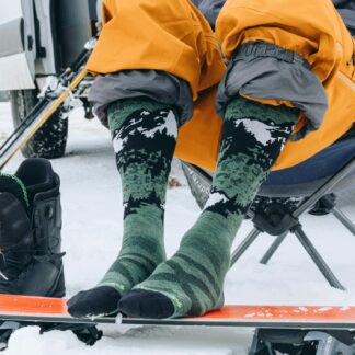 Marmot Darn Tough Men's Cold Smoke Over-the-Calf Lightweight Ski & Snowboard Socks in Darn Tough Moss | Merino Wool