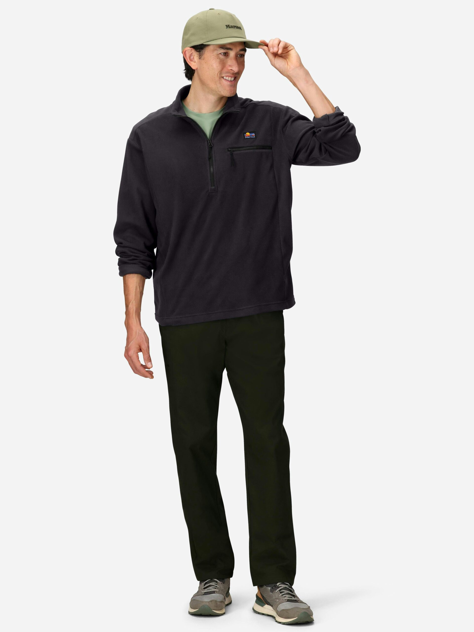 Marmot Men’s Upward Fleece Half-Zip Pullover in Black - Image 4