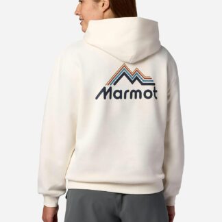 Marmot Women's Peak Lines Hoodie (Spring 2026) Shirt in Pearl | Recycled Cotton