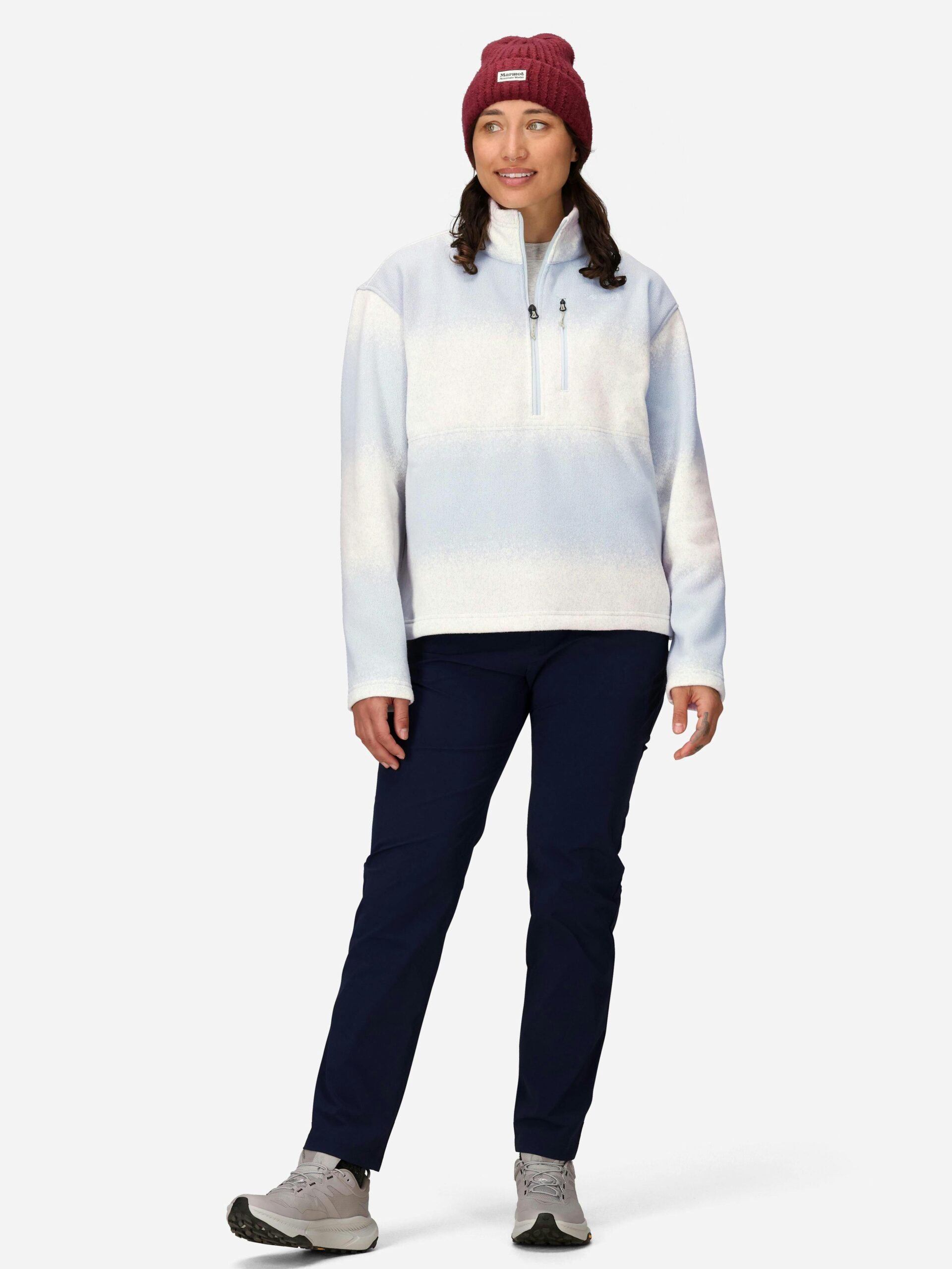 Marmot Women's Heavyweight Drop Line Printed Sweater Fleece Half-Zip (Fall 2025) Jacket in Vapor Ombre - Image 4