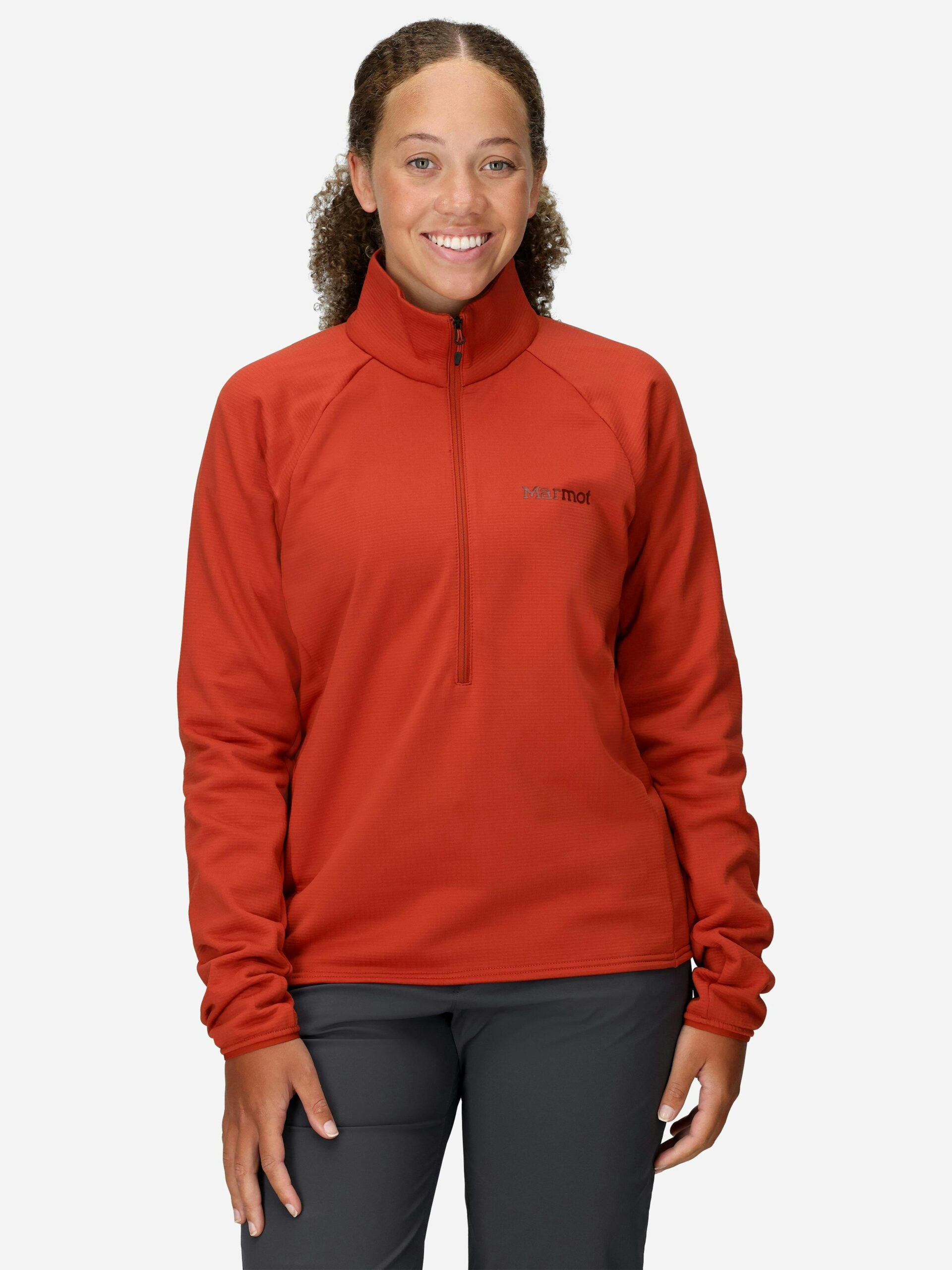Marmot Women's Leconte Tech Grid Fleece Half-Zip (Fall 2025) Shirt in Sumac - Image 2