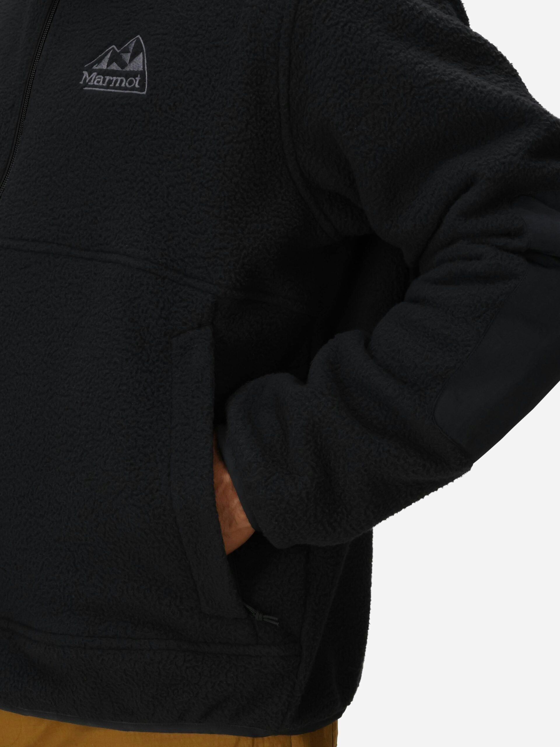 Marmot Men’s Wanderer High-Pile Fleece Full-Zip Jacket in Black - Image 5
