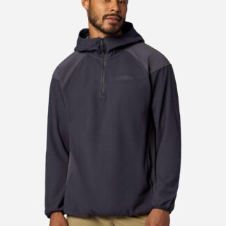 Marmot Men's Rockbound Half-Zip Fleece Hoodie Shirt in Blackened