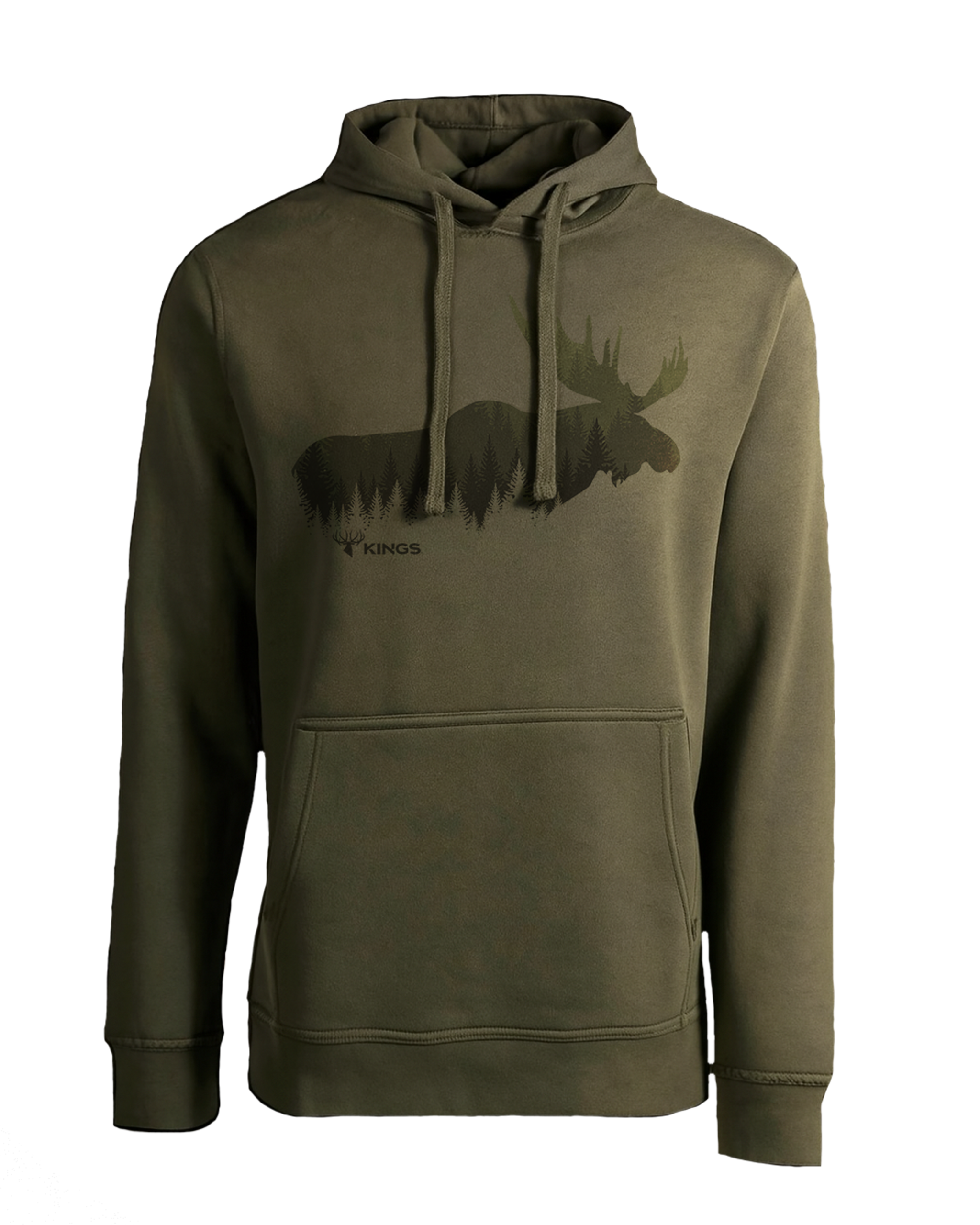 kings moose hoodie - Olive Night / 2XL